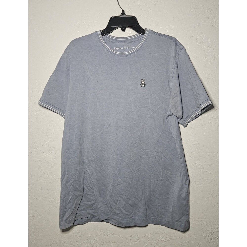 Psycho Bunny Mens Designer Casual Crew Neck Logo Tee Shirt Baby Blue Size 6